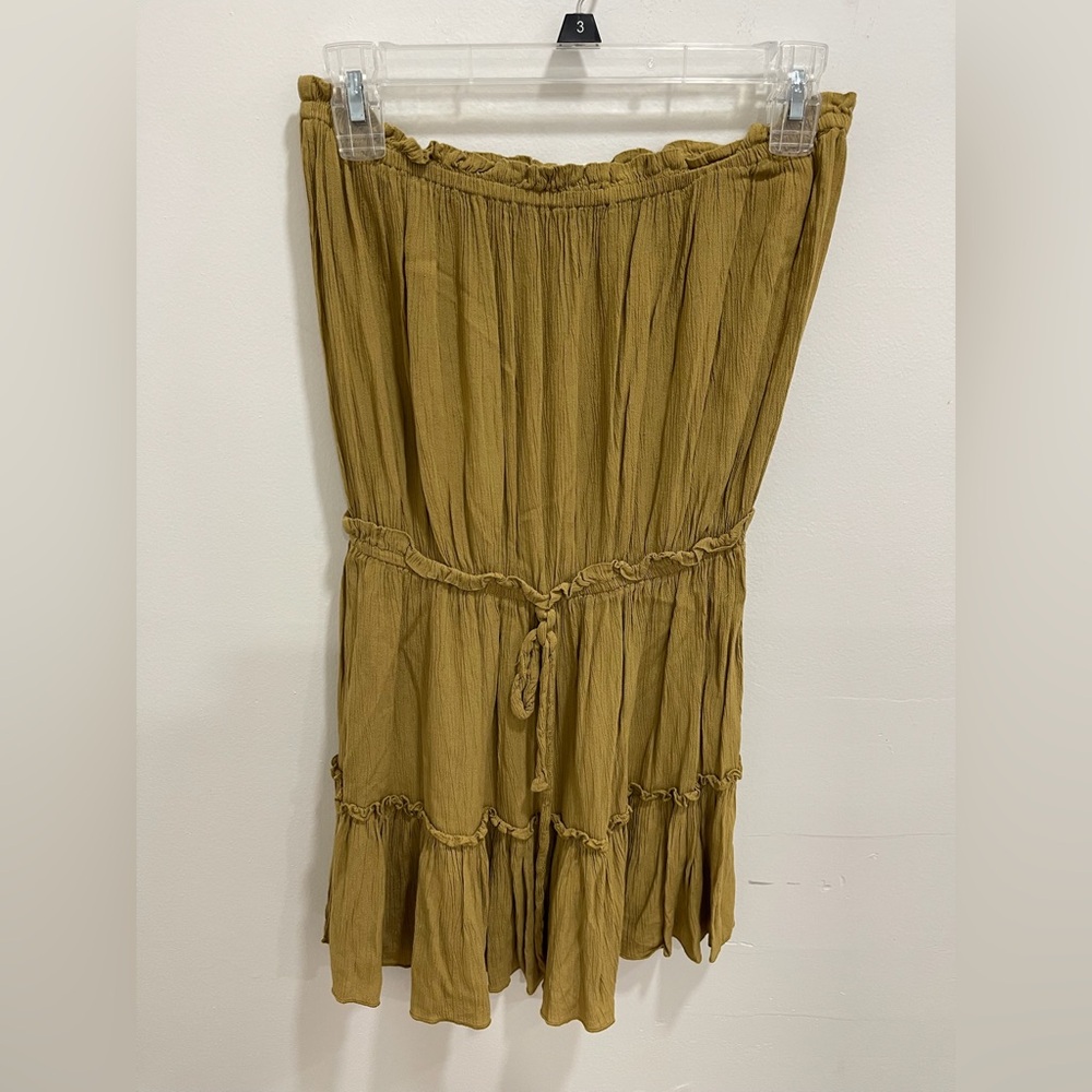 Elan Olive strapless ruffle dress cover up swimsuit